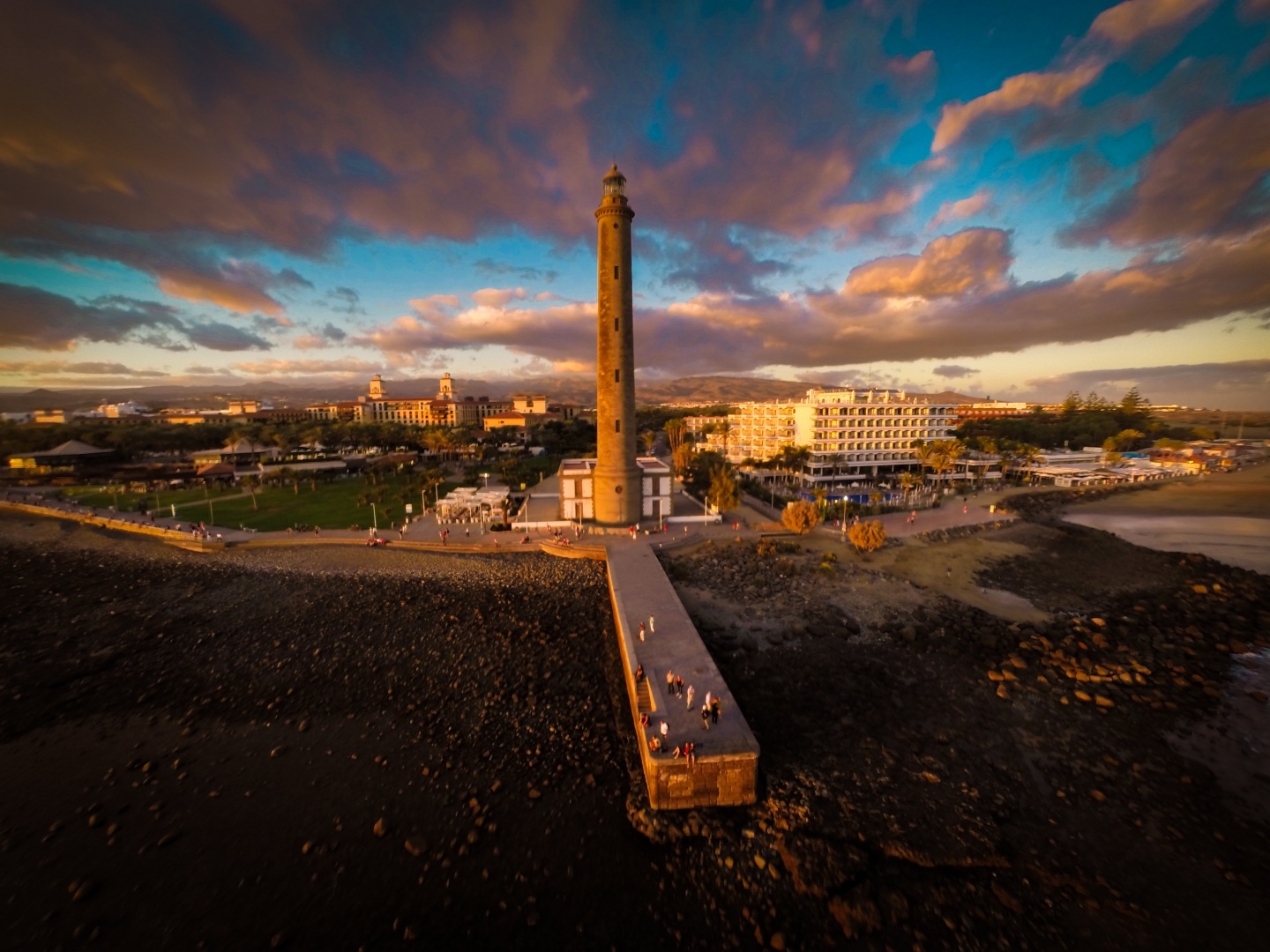 The Maspalomas lighthouse at sunset